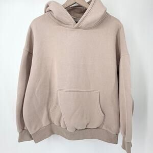 Trendy Queen Beige Hoodie XL Oversized Pullover Sweatshirt Cozy Neutral Warm GUC
